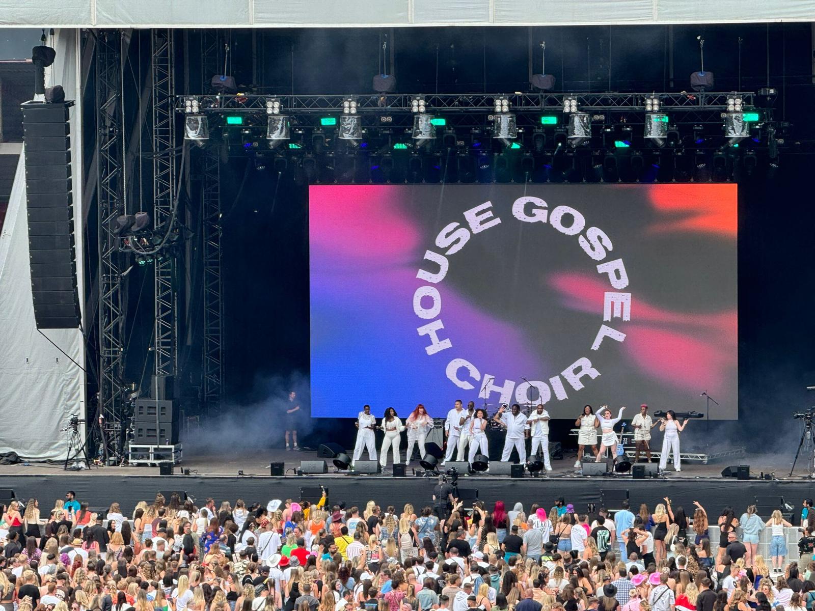 Festival stage with lighting